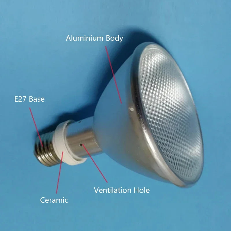 35W-70W UVA+UVB Metal Halide Reptile Lamp — PAR30 Basking Bulb (Ballast Required)
