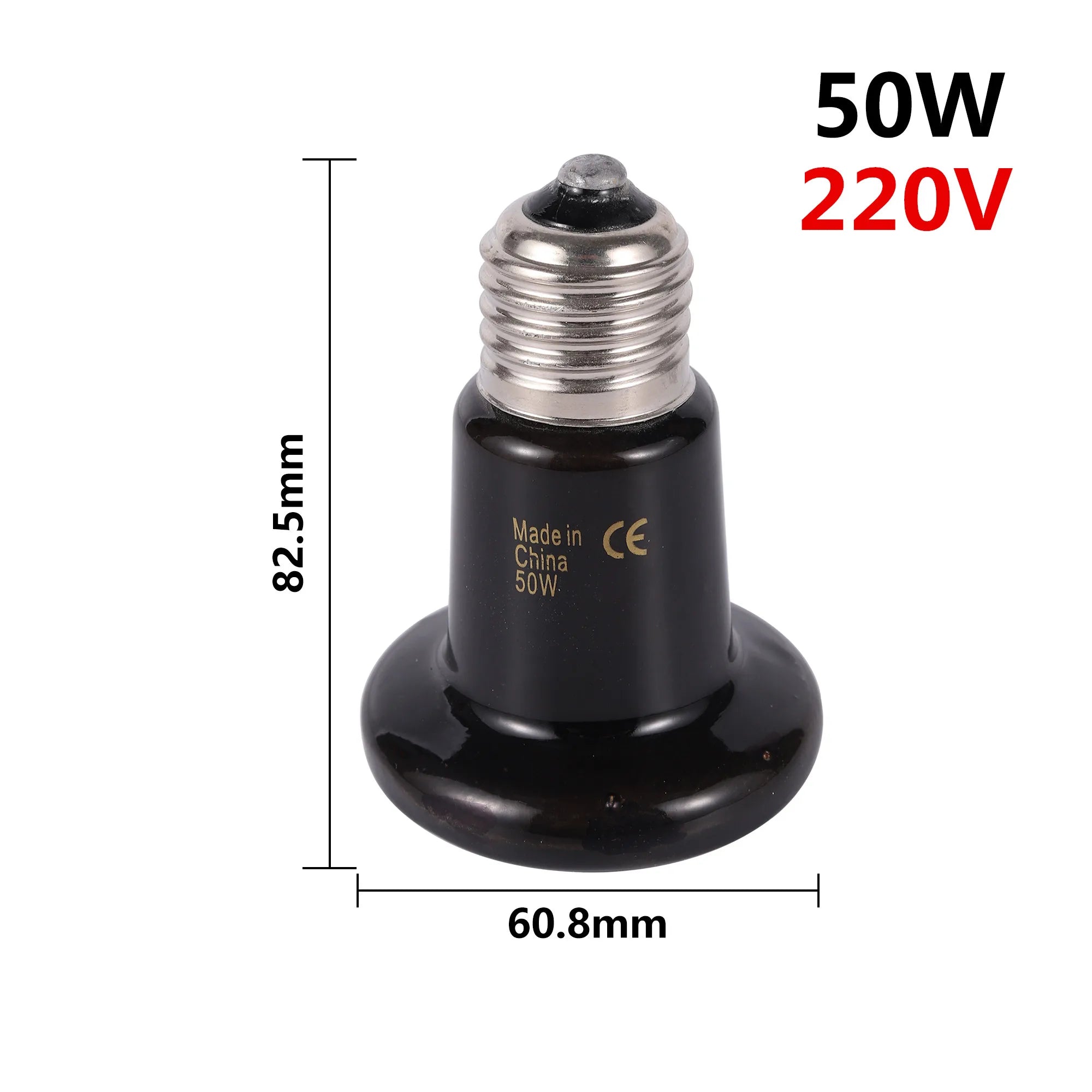 Ceramic Pet Heating Lamp — E27 Reptile Bulb for Tortoises, Snakes & Spiders