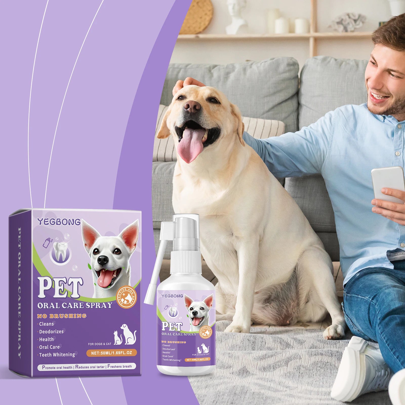 Natural Flea & Tick Repellent Spray for Dogs & Cats — Non-Irritating