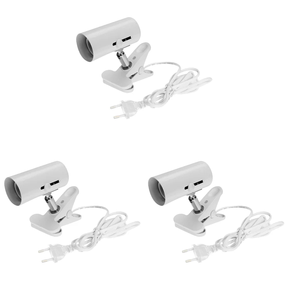 360° Rotating E27 Lamp Holder — Clip-On Reptile Heat & UV Fixture