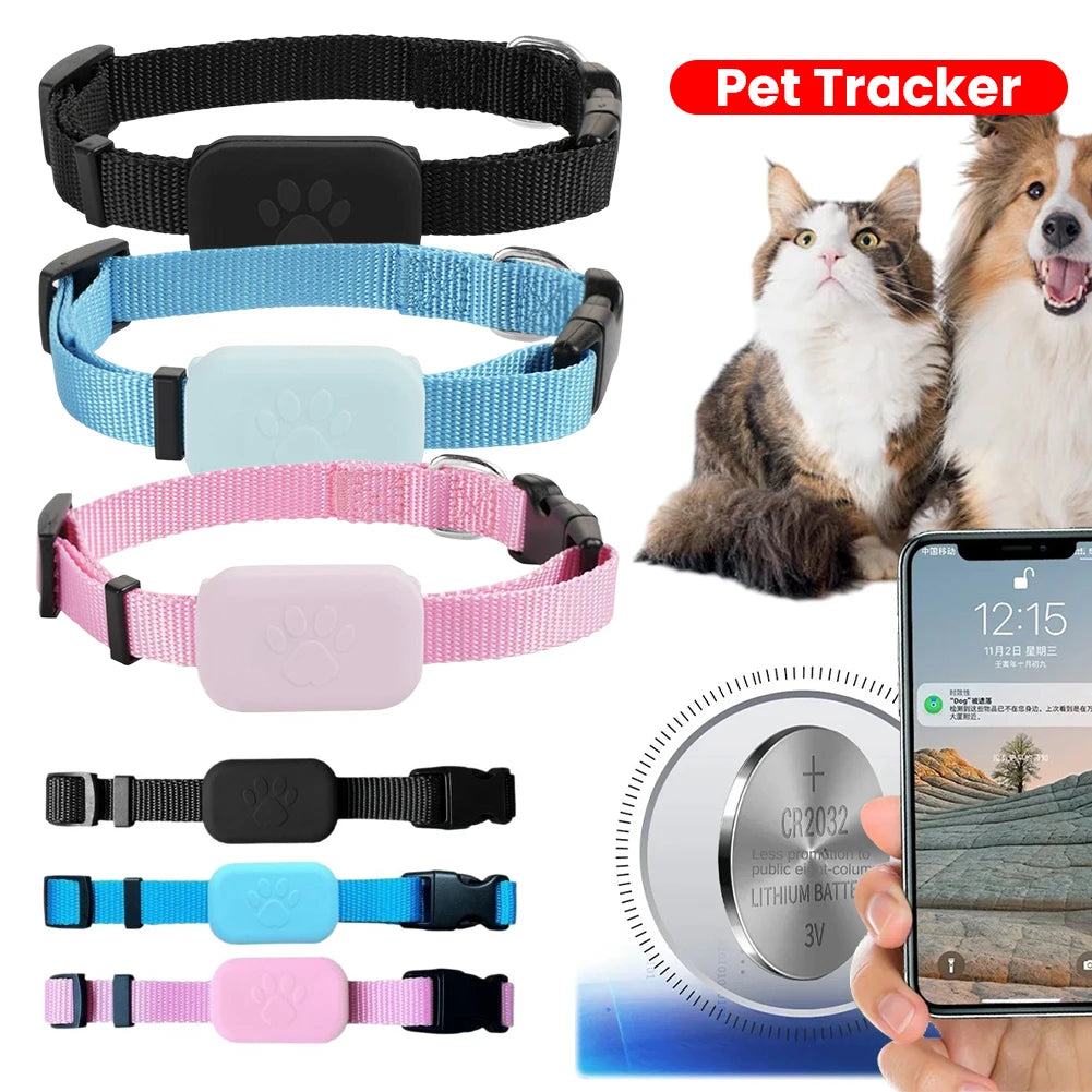 Reliable GPS Pet Tracker with Adjustable Collar - Real-Time Cat & Dog Locator