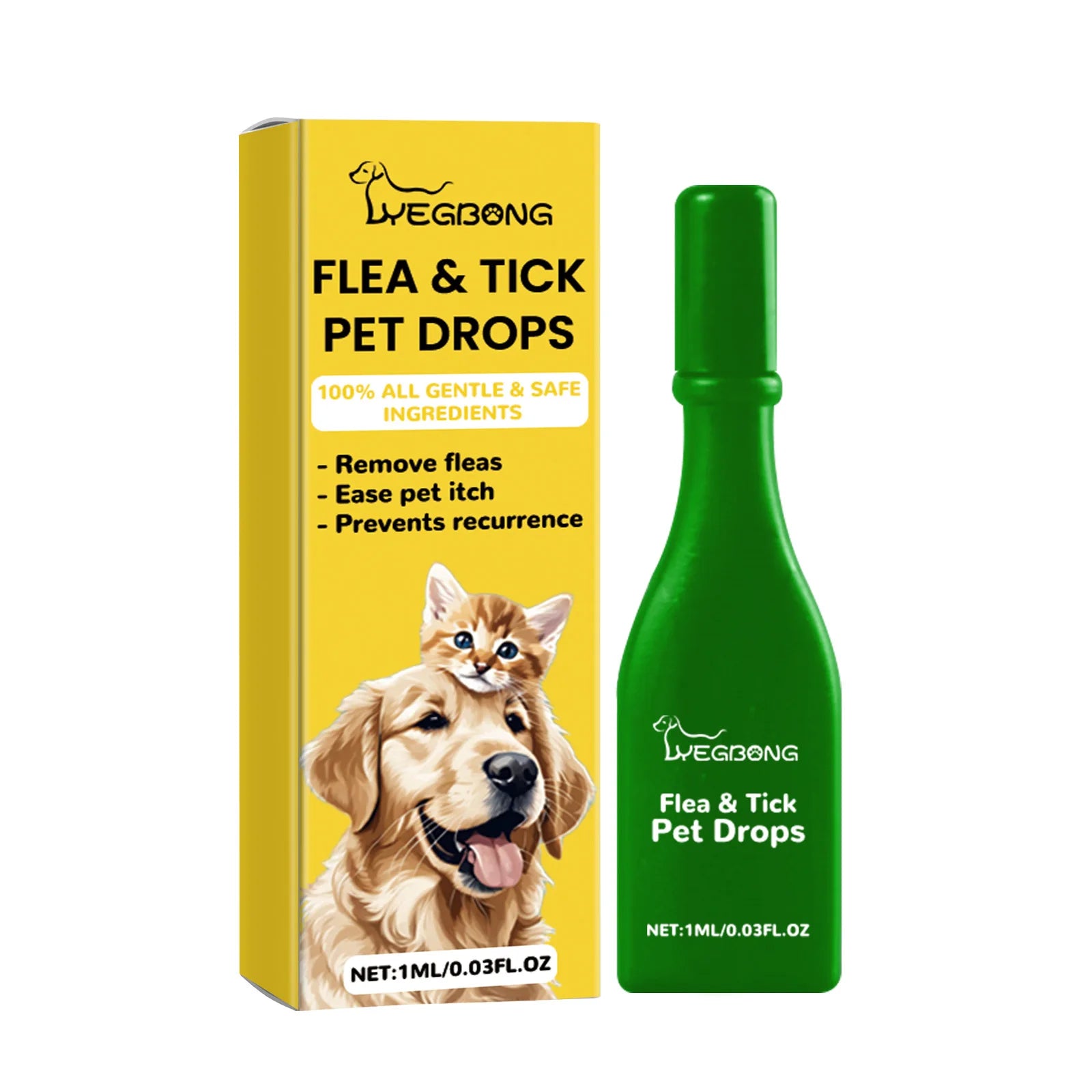 Anti-Flea Treatment Drops for Cats & Dogs (Tick & Lice Remover, Multi-Size)