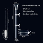 Acrylic Aquarium Shrimp Feeding Dish & Tube (Transparent, Snail & Shrimp)