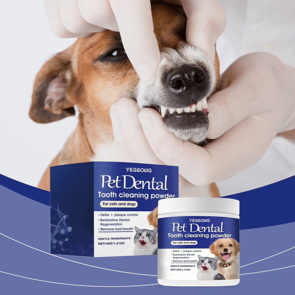 Pet Dental Cleaning Powder — Removes Plaque & Eliminates Oral Odor