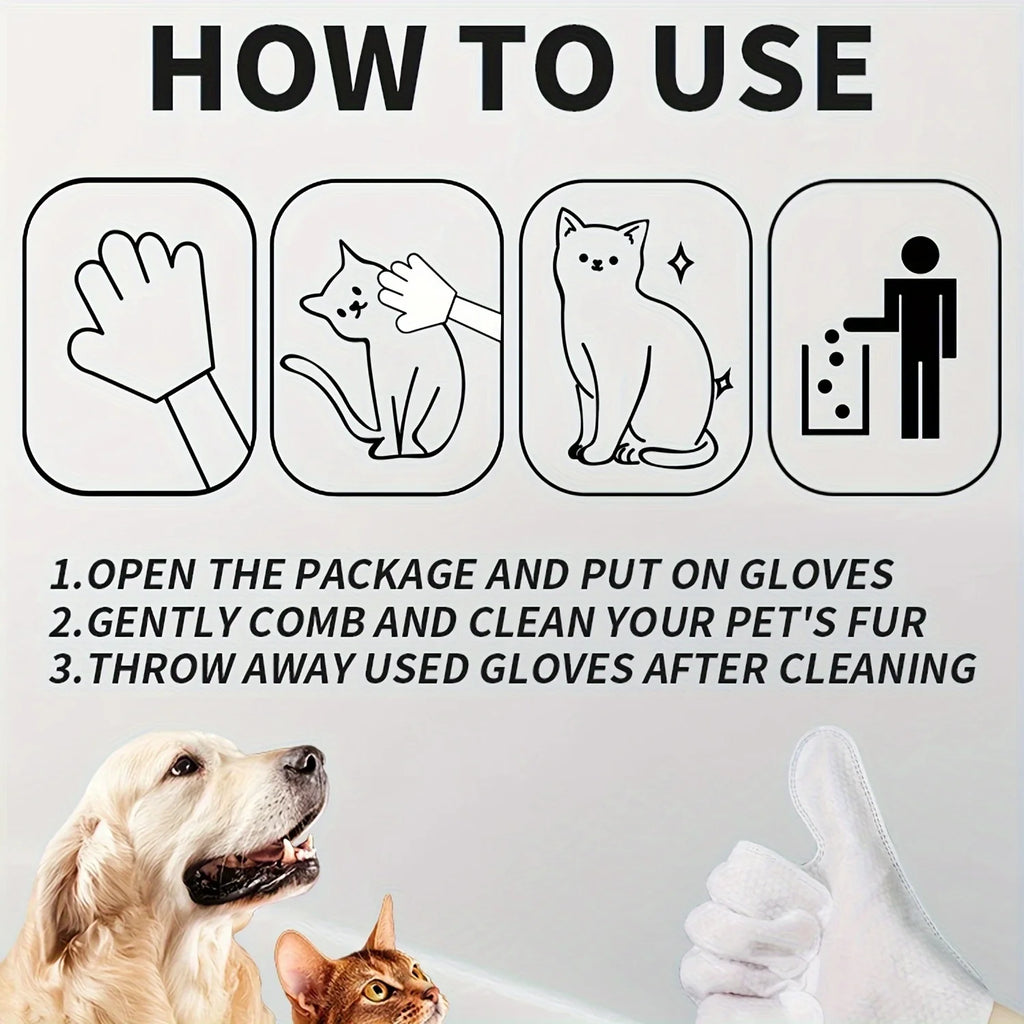 Pet Grooming Glove Wipes — Cleaning & Deodorizing On-the-Go, 18-Count