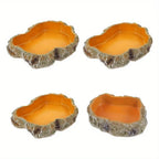 Resin Rock Terrarium Bowl — Natural-Look Feeder Dish, XS Size