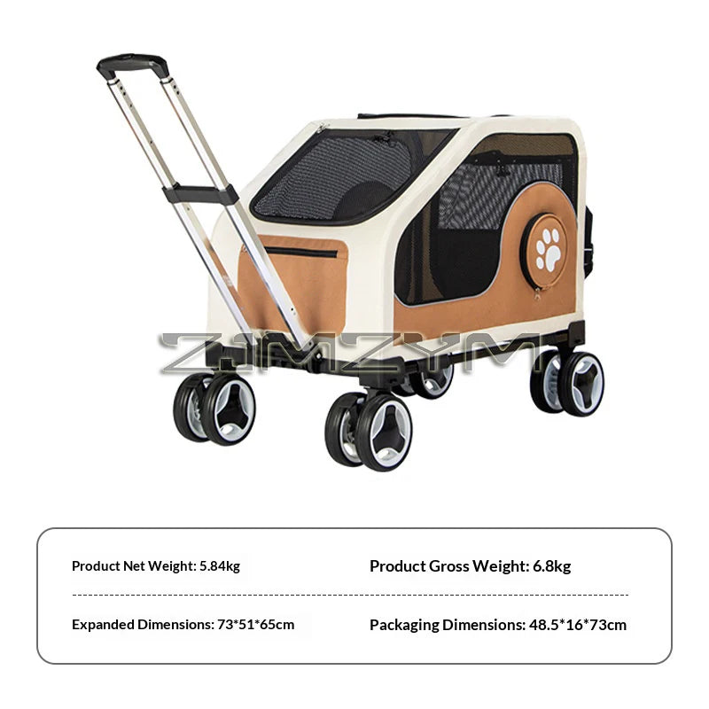 Fashionable Detachable Foldable Pet Trolley Case & Travel Carrier for Cats & Dogs