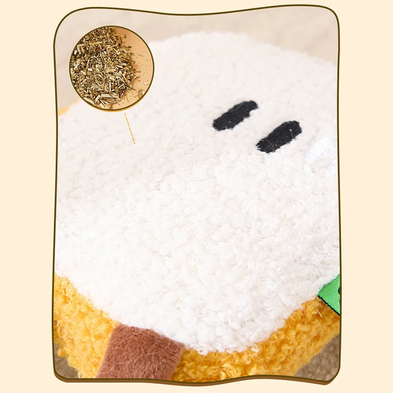 Catnip Baking-Shaped Chew Toy — Washable Scratch-Resistant Fleece