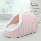 Portable Cartoon Striped Pet Bed, All-Season