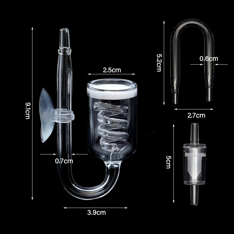 Glass & Acrylic Spiral CO2 Diffuser for Aquariums