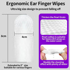 Pet Ear Cleaning Finger Wipes — Ear Mite & Debris Removal, 50pcs