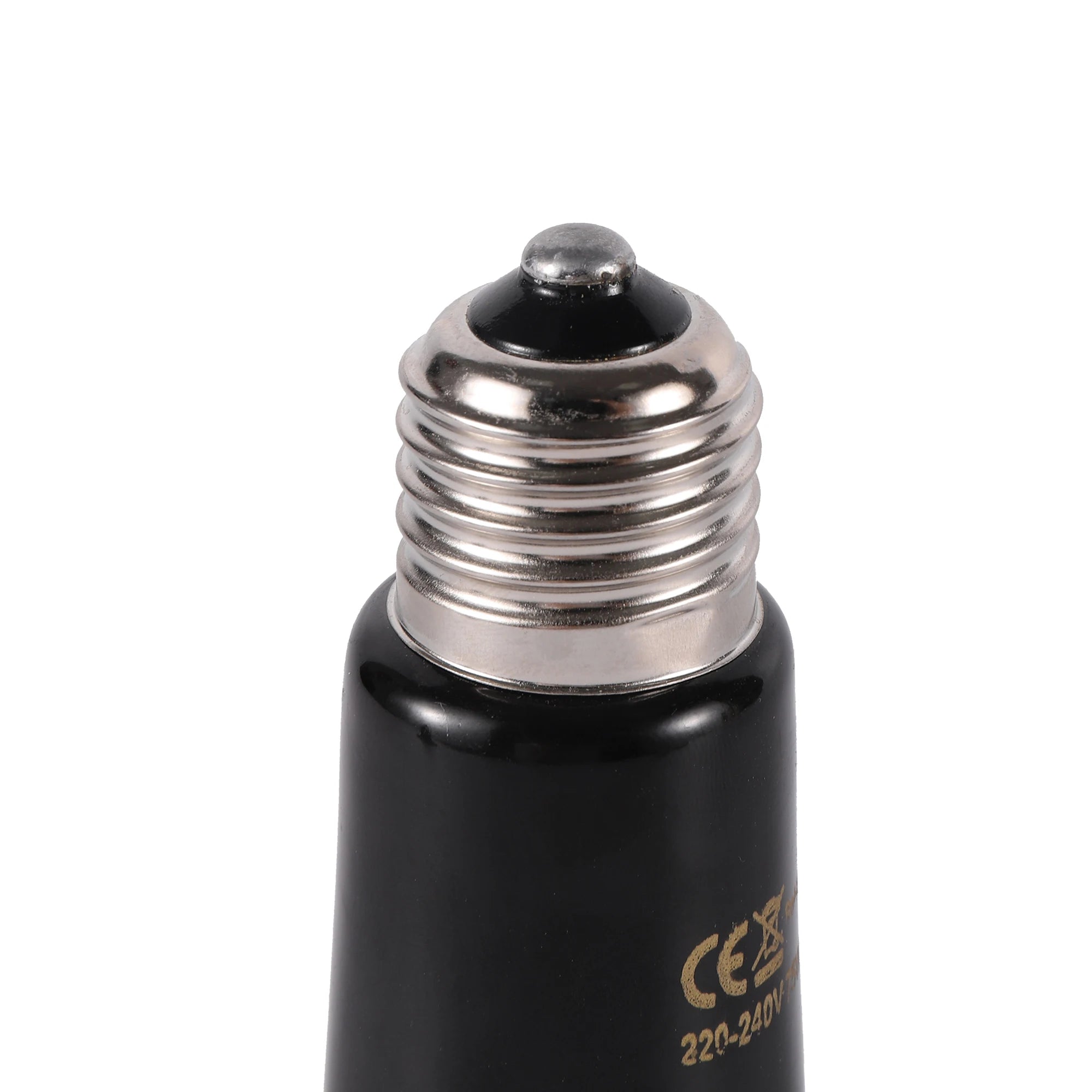 Black Ceramic Infrared Heat Bulb for Reptiles — No-Light Emitter, 110V/220V, 25W–200W