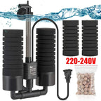 3-in-1 Submersible Aquarium Filter Pump (220V, Sponge + Bio + Chemical)