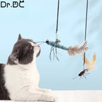Interactive Feather Wand Cat Teaser Toy