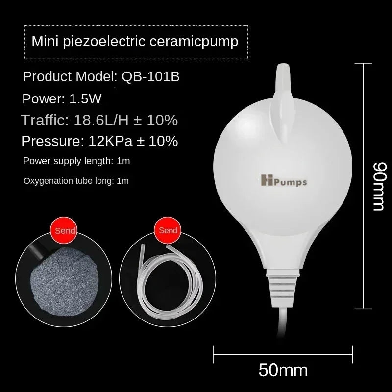 Ultra-Silent Mini Aquarium Air Pump 220–240V Single/Dual Outlet