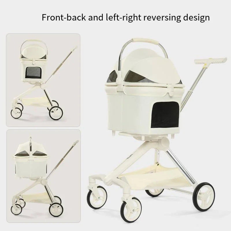 High-End Directional Pet Cart Stroller with Separable Bag for Dogs & Cats