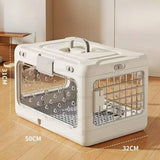 Portable Folding Pet Carrier Breathable Cat Dog Travel Bag Car Use Pet Air Box Foldable Going‑out Handbag Pet Transport Case