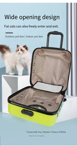 2026 New Pet Outdoor Portable Suitcase Cat Dog Bag, Luggage Compartment, Large Capacity Portable Aviation Suitcase Cat Bag