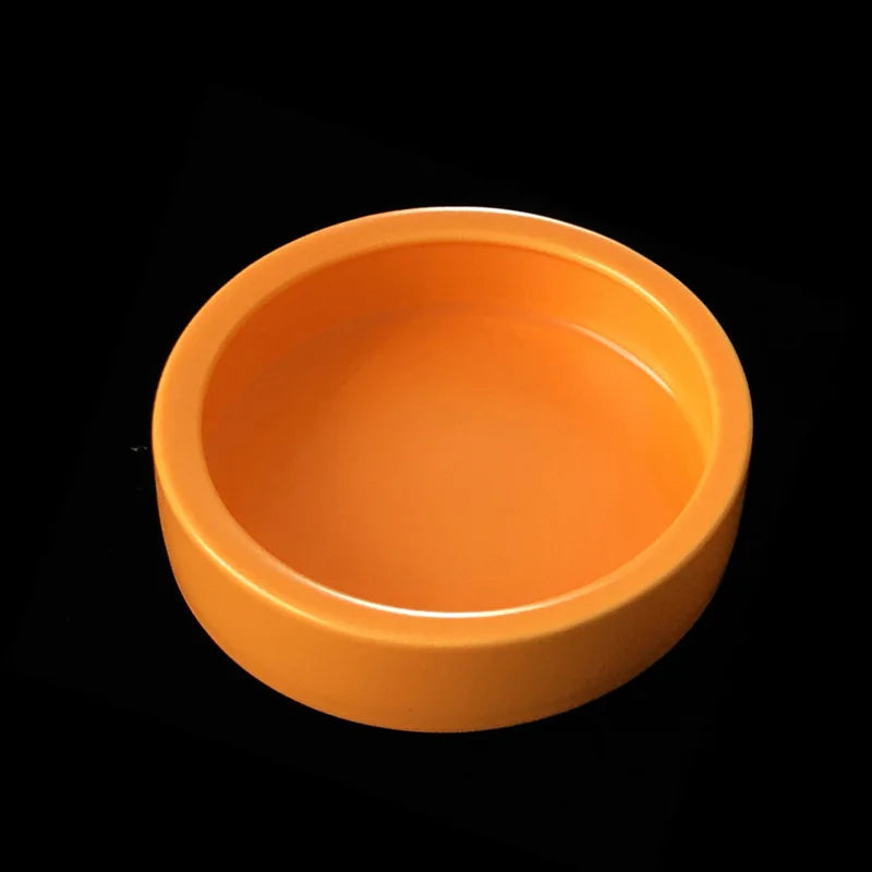 Ceramic Anti-Escape Feeder Bowl — Round & Fan-Shaped Dish for Lizards & Bearded Dragons