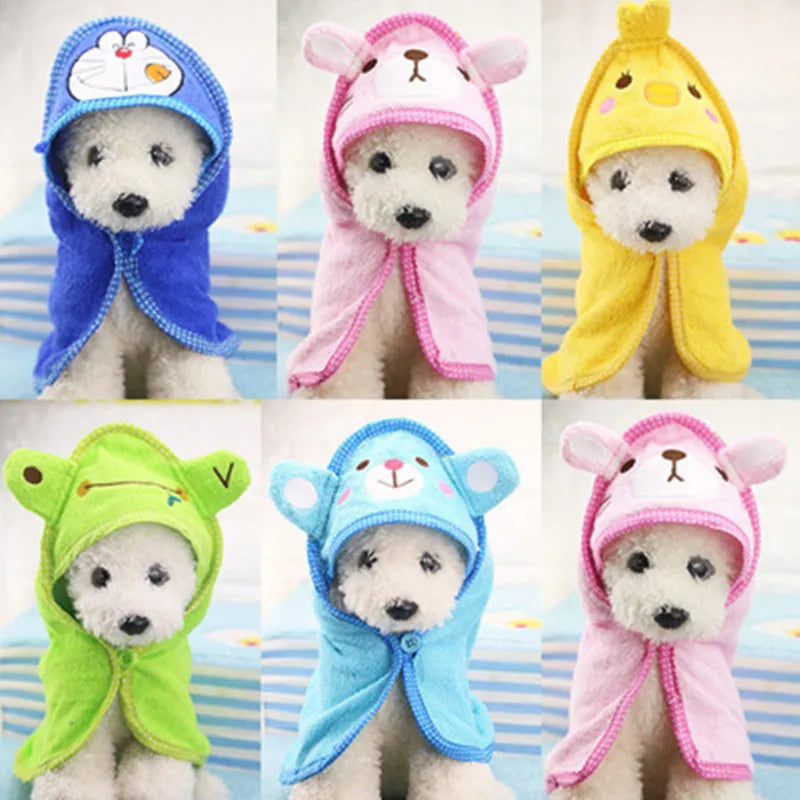 Hooded Pet Drying Towel — Soft Absorbent Bathrobe for Dogs & Cats