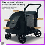 Large Capacity Foldable Dog Pet Stroller with Sunshade & Waterproof Fabric — Outdoor Travel Carrier