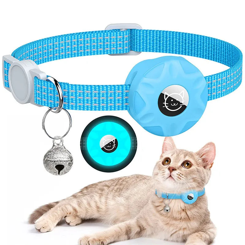 AirTag Collar Silicone Sleeve — Reflective Tracker Holder with Bell
