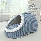 Portable Cartoon Striped Pet Bed, All-Season