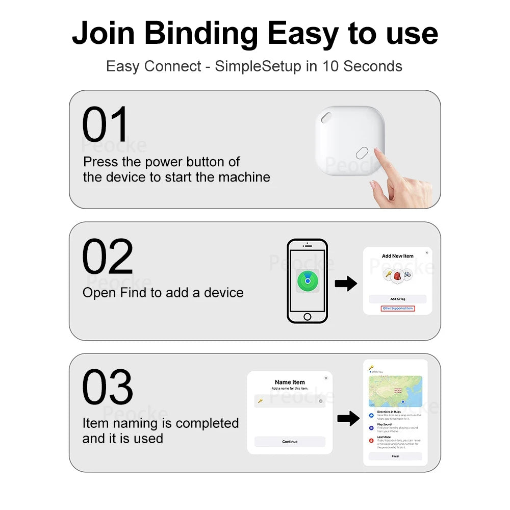 Mini Apple Find My Pet Tracker for Cats, Dogs, Bags & Keys