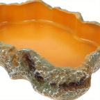 Resin Rock Terrarium Bowl — Natural-Look Feeder Dish, XS Size