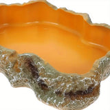 Resin Rock Terrarium Bowl — Natural-Look Feeder Dish, XS Size