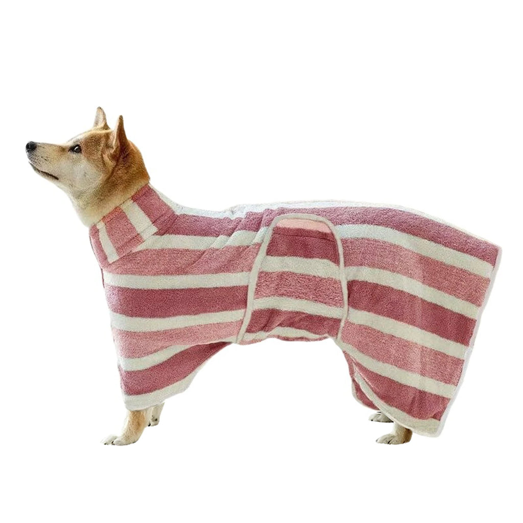 Quick-Drying Dog Bathrobe — Ultra-Absorbent Coral Fleece, Easy On/Off