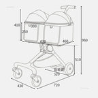 Portable Folding Double-Decker Pet Stroller for Dogs & Cats — Multi-Function Outdoor Mobile Travel Cart