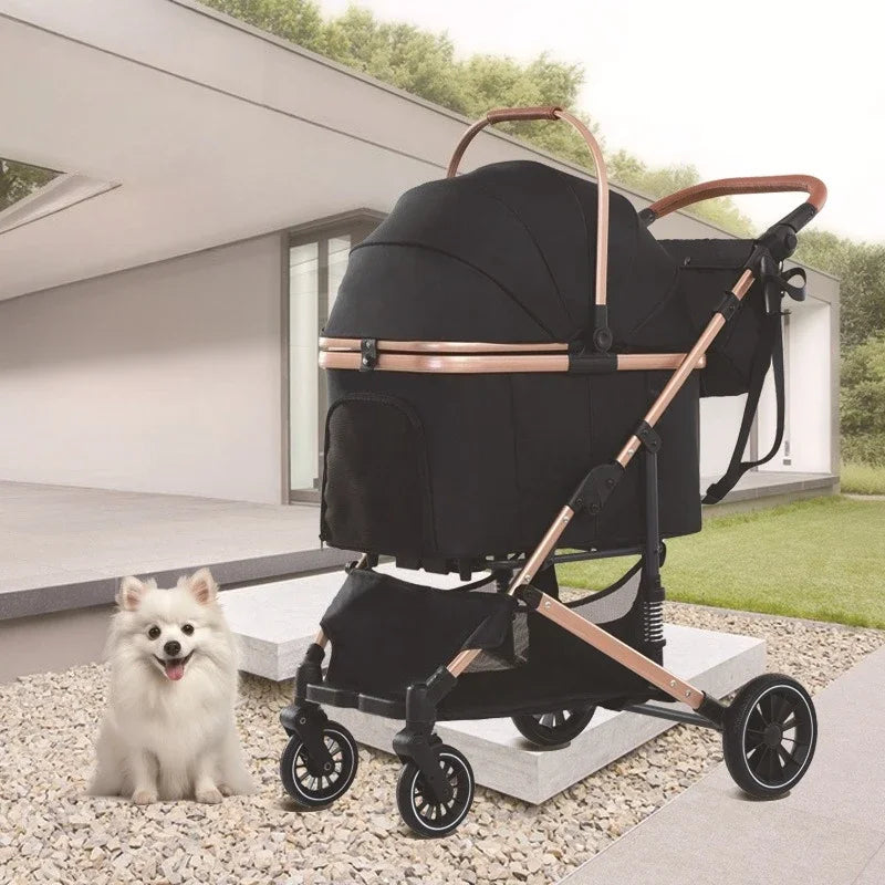 2025 Lightweight Foldable Pet Stroller for Dogs & Cats — Portable Outdoor Travel Carrier