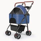 Compact Foldable Pet Stroller with Detachable Carrier for Teddy Dogs & Cats — Lightweight Outdoor Cart
