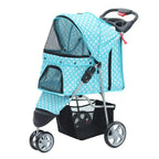 Large Foldable Pet Stroller for Golden Retrievers & Big Dogs — Adjustable Handle & Fruit Tray Outdoor Cart