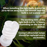 26W UVB Calcium Supplement Lamp — E27 Reptile Basking Bulb