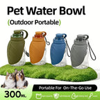 Foldable Dog Water Bottle (300ml, Silicone, Leaf Design, Outdoor)