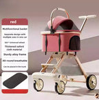 Portable Detachable Foldable Cat & Dog Stroller Cart for Outdoor Travel
