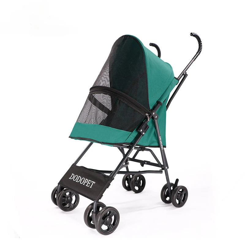 No-Installation Fast-Fold Lightweight Pet Cart for Teddy Dogs & Cats — Portable Foldable Outdoor Stroller