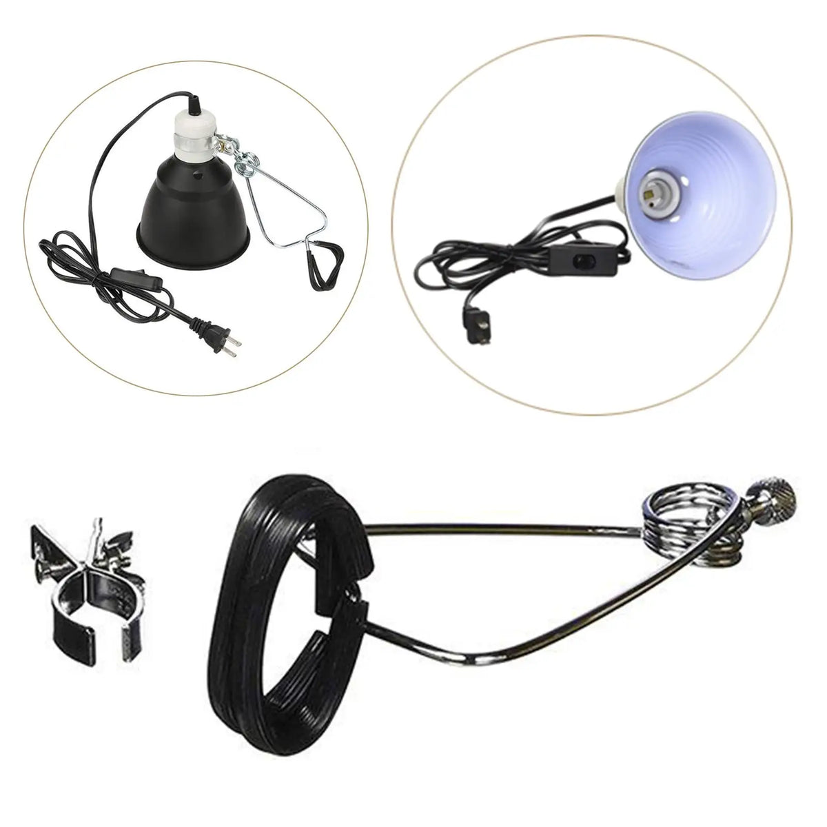 Adjustable Reptile Lamp Clamp — Ball-Joint Basking Light Holder