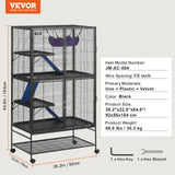 4-Tier Rolling Ferret Cage — Large Critter Cage with Ramps & Hammock