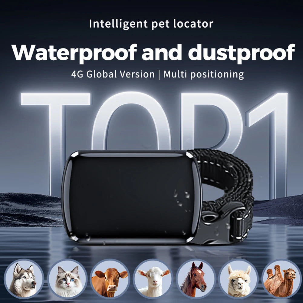 Multi-Function Smart GPS Pet Tracker with Adjustable Collar for Dogs & Cats - Real-Time Locator