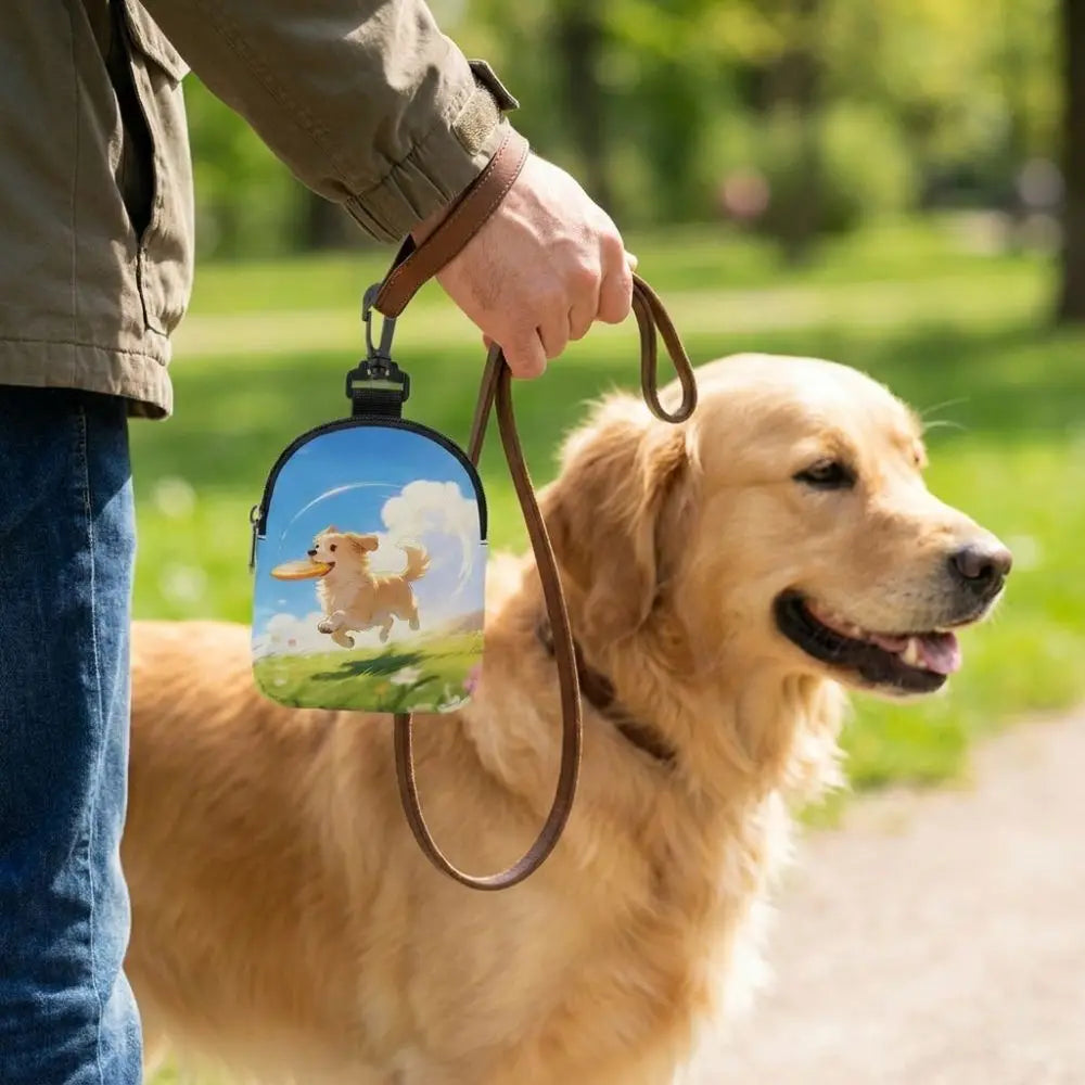 Dog Training Treat Bag (Large Capacity, Cartoon Print, Waterproof, Hook Buckle)