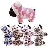 Coral Velvet Deer Print Dog Onesie (Four-Legged Winter Clothes)
