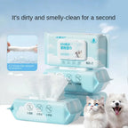 Pure Water Eye & Ear Wipes for Dogs & Cats — Tear Stain Removal (80-Pack)