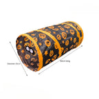 Halloween Pumpkin Cat Play Tunnel — Foldable Crinkle Pet Tunnel with Toy Attachment