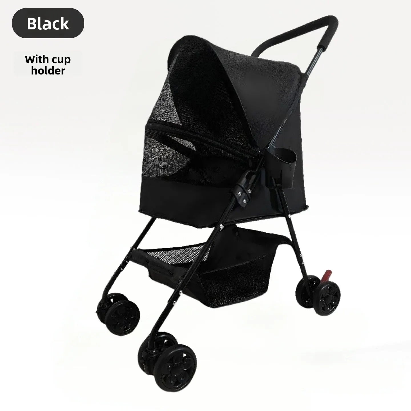 Foldable Lightweight Pet Trolley Stroller for Cats & Small Dogs — Outdoor Travel Cart