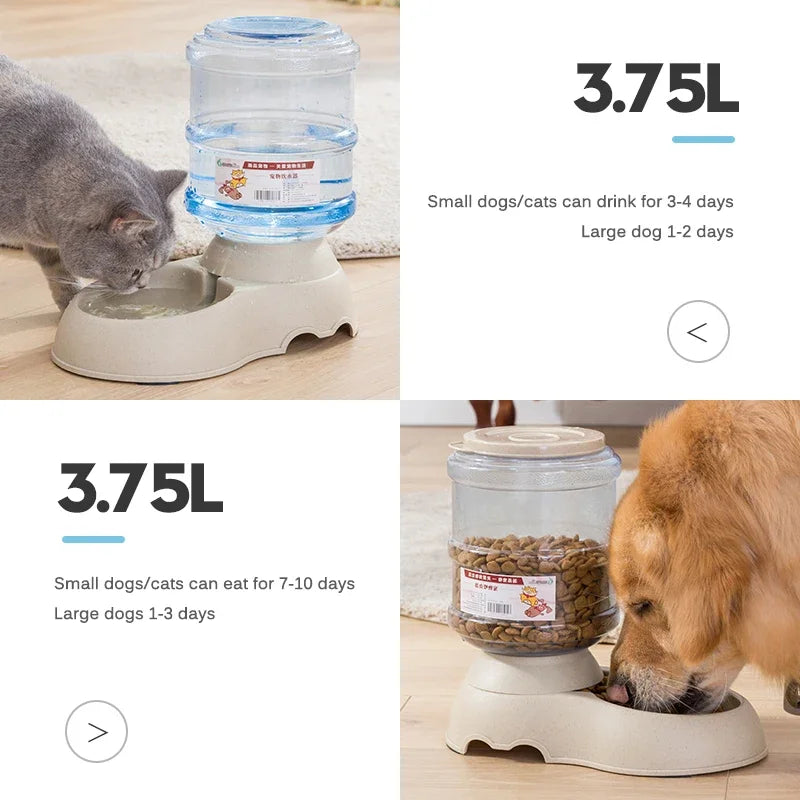 Gravity Pet Feeder and Waterer 3.8L (Auto-Refill, Cats & Dogs)