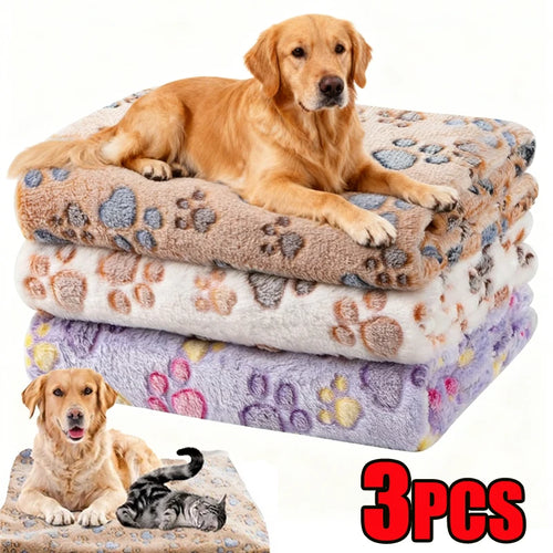Dog Paw Print Blanket (Soft Plush Pet Blanket)