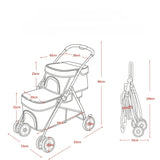 Portable Double-layer Pet Stroller Ultra-lightweight Foldable Large-space Cat and Dog Stroller Outdoor Travel Pet Stroller